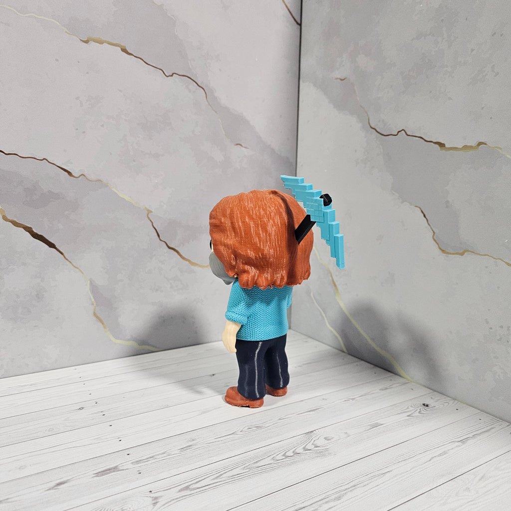 Figura Coleccionable Steve "Texturizado" con Pico - Minecraft 3D - Viña 3D
