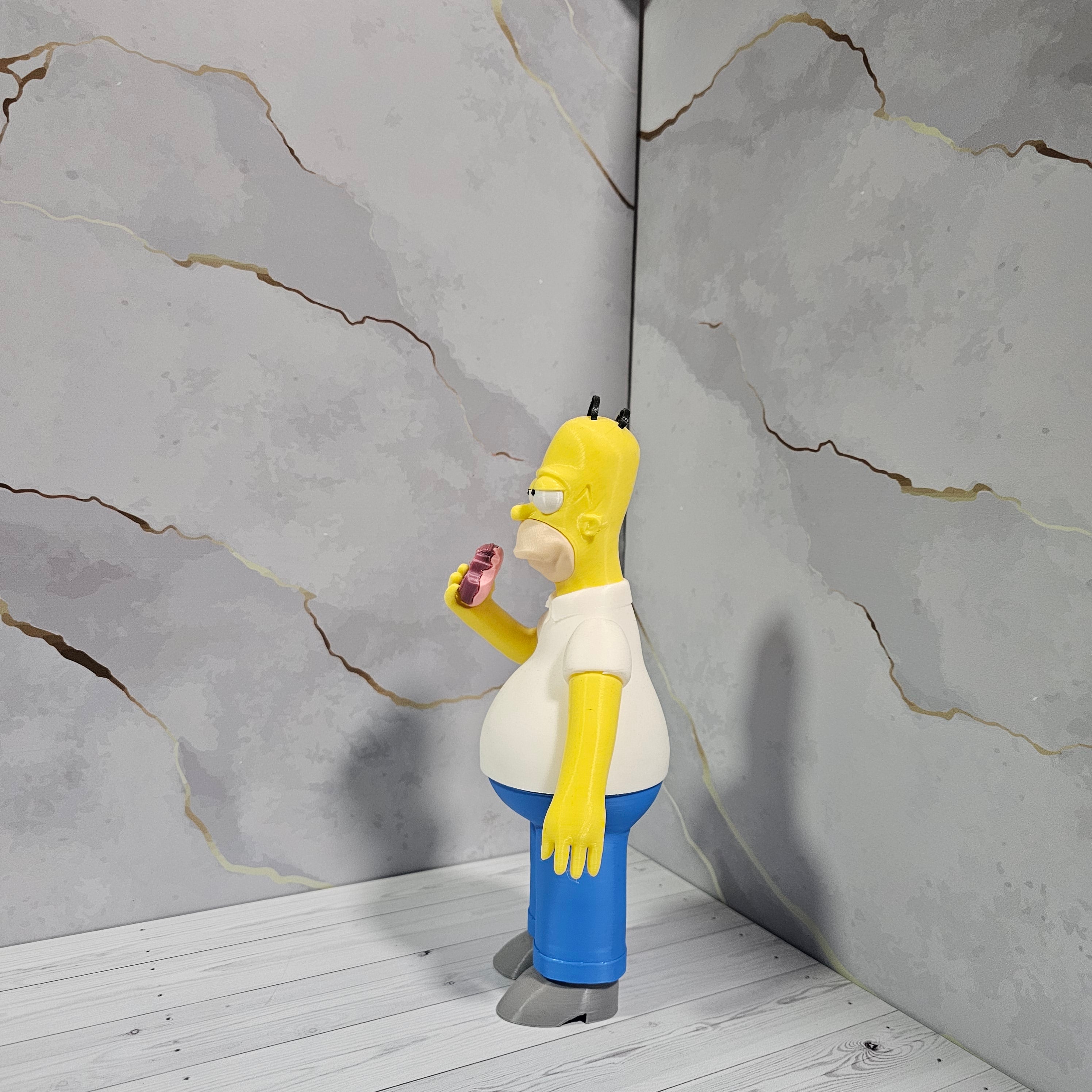 Homero Simpson Comiendo Dona - Figura Coleccionable 3D Multicolor - Viña 3D