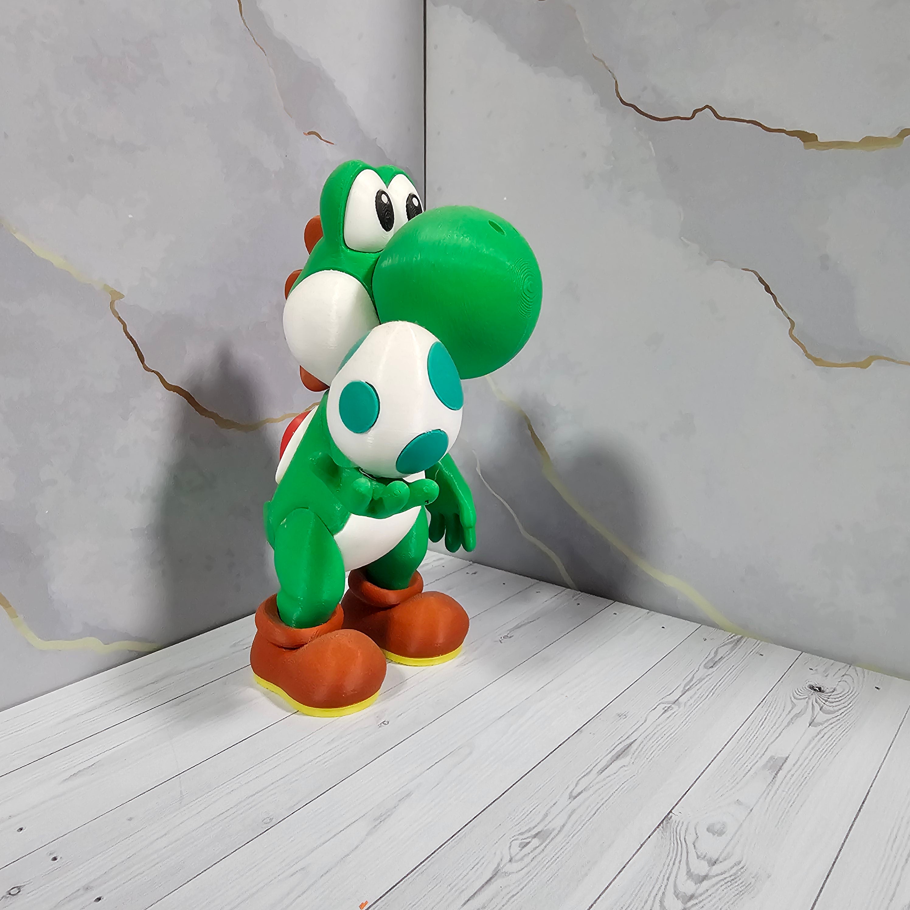 Yoshi Coleccionable 25cm con Huevo – Figura Impresa en 3D por Viña 3D