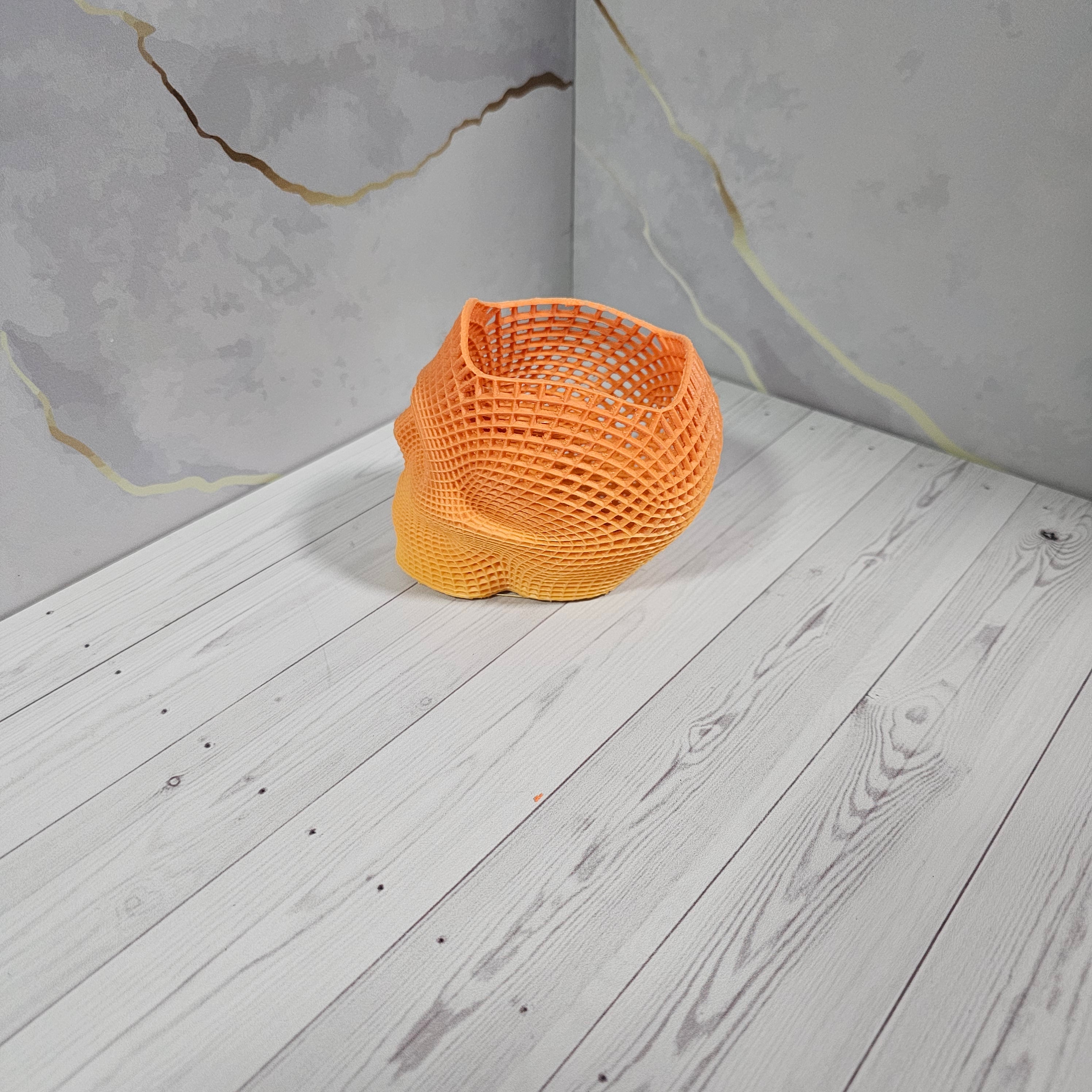 Porta Lápices Calavera Voronoi XL 3D - Degradé Neón