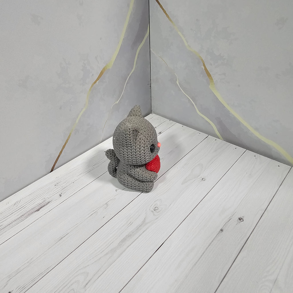 Llavero Gatito "Amigurumi" con Corazón - Impresión 3D Premium de Viña 3D